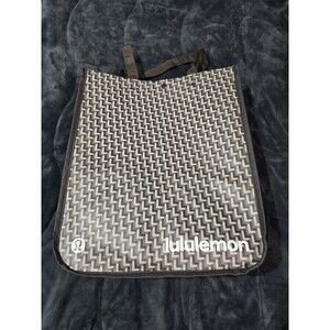 Lululemon Large Reusable Shopping Tote Lunch Bag Brown Tan Black Goyard